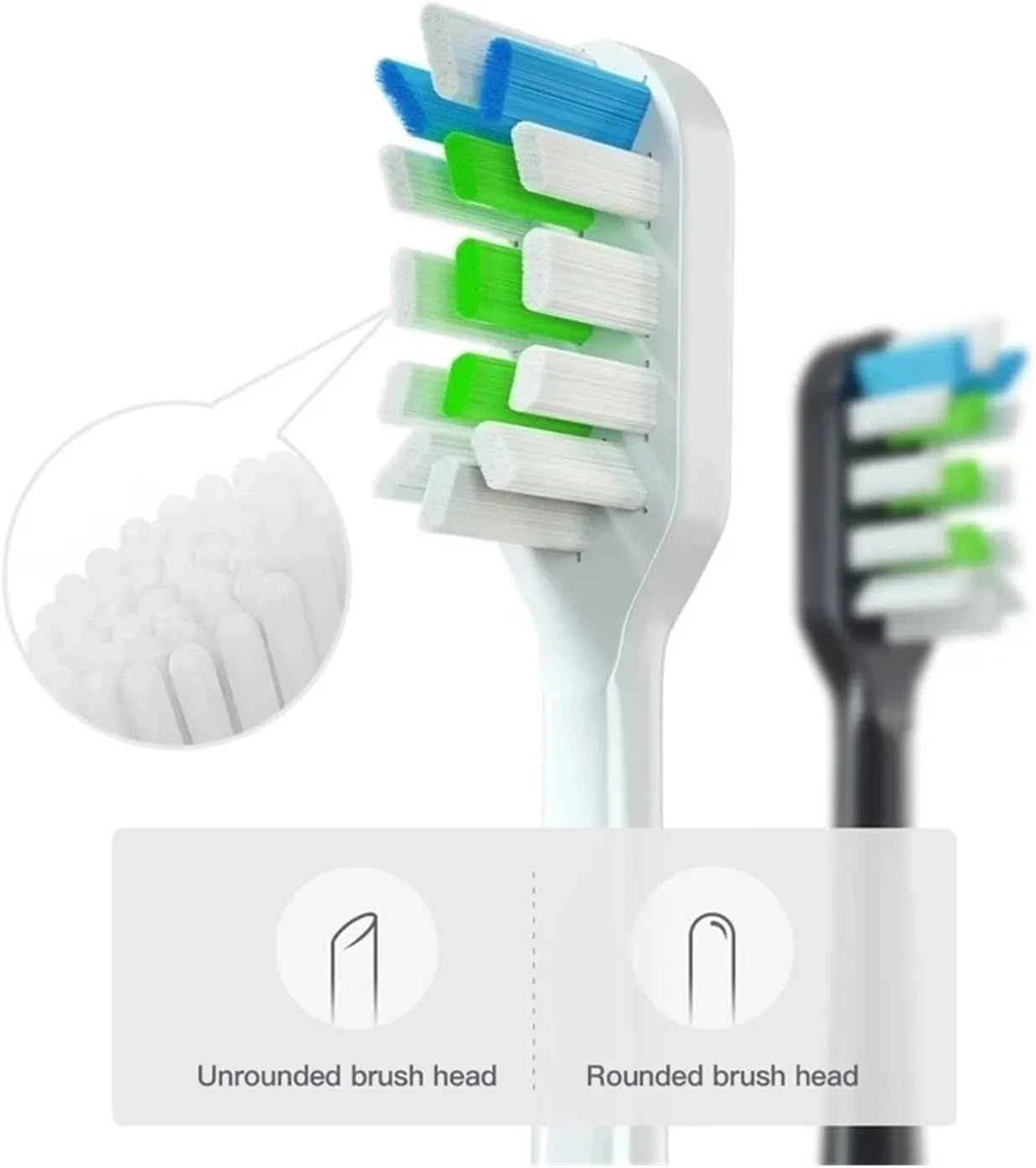 Sonic Electric Toothbrush Heads Compatible for Xiaomi SOOCAS X3 X5 X3U X1 V1 V2 Dupont Replacement Nozzles with Anti-dust Cap(3Pink 4White)