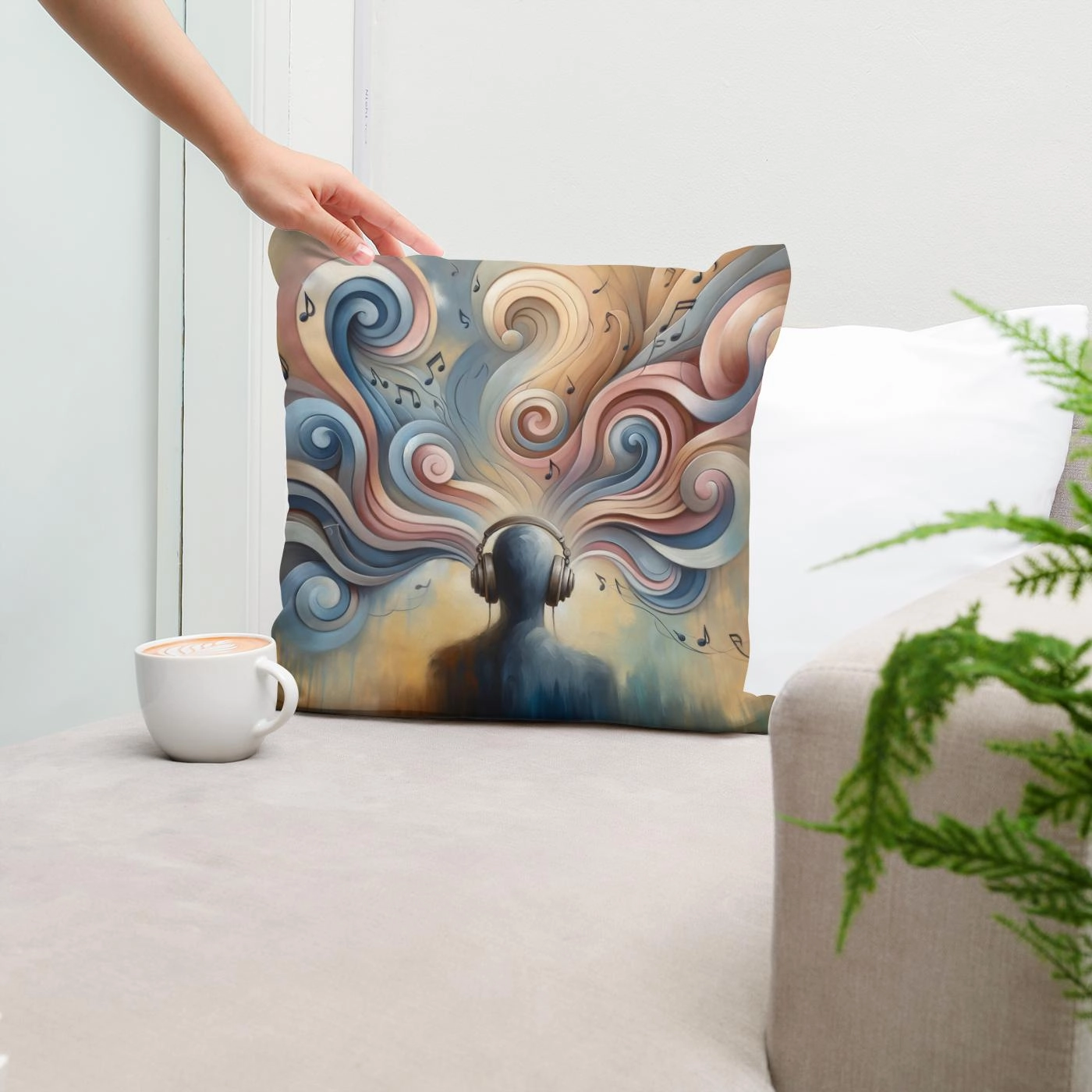 Sonic Serenity Cotton Cushion