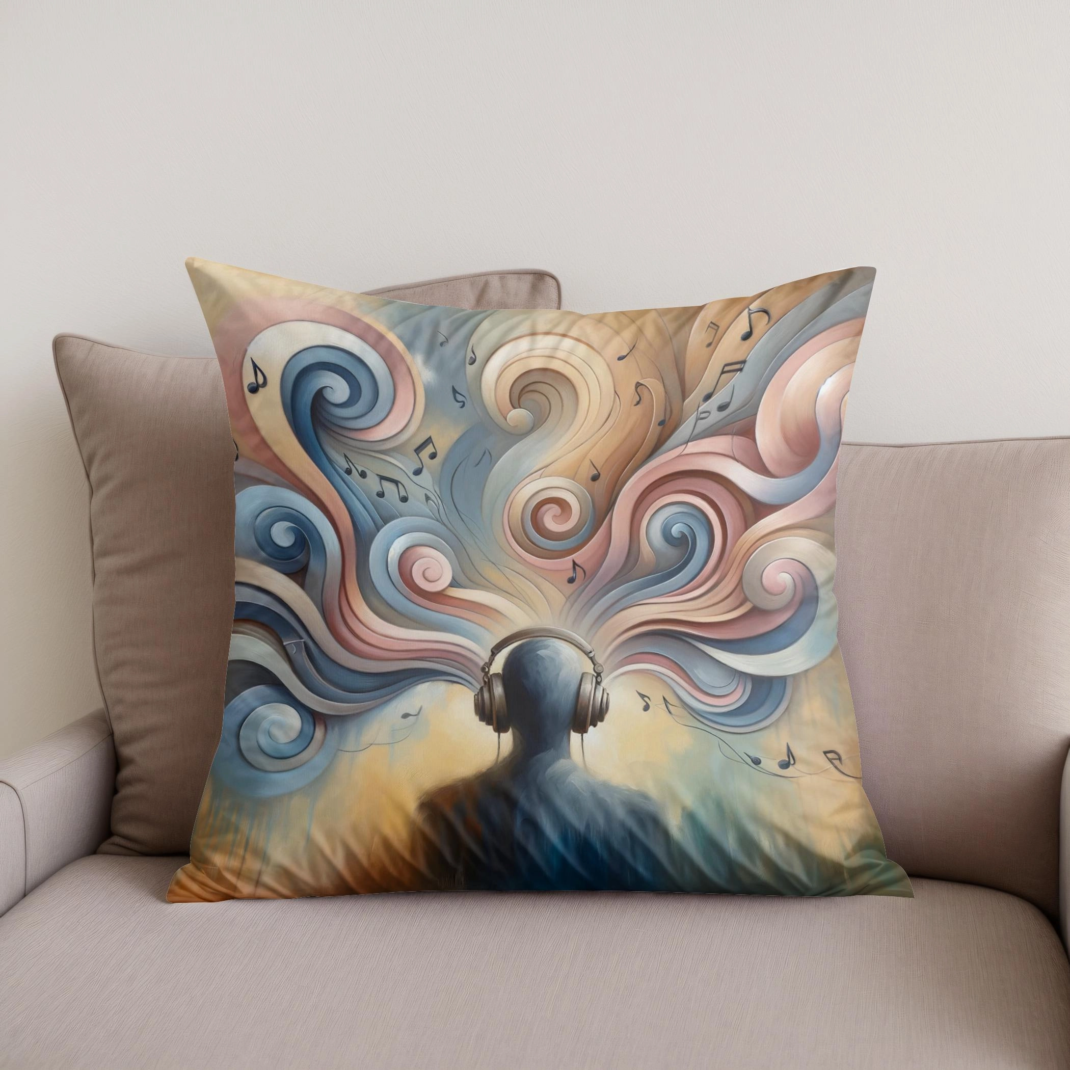 Sonic Serenity Cotton Cushion