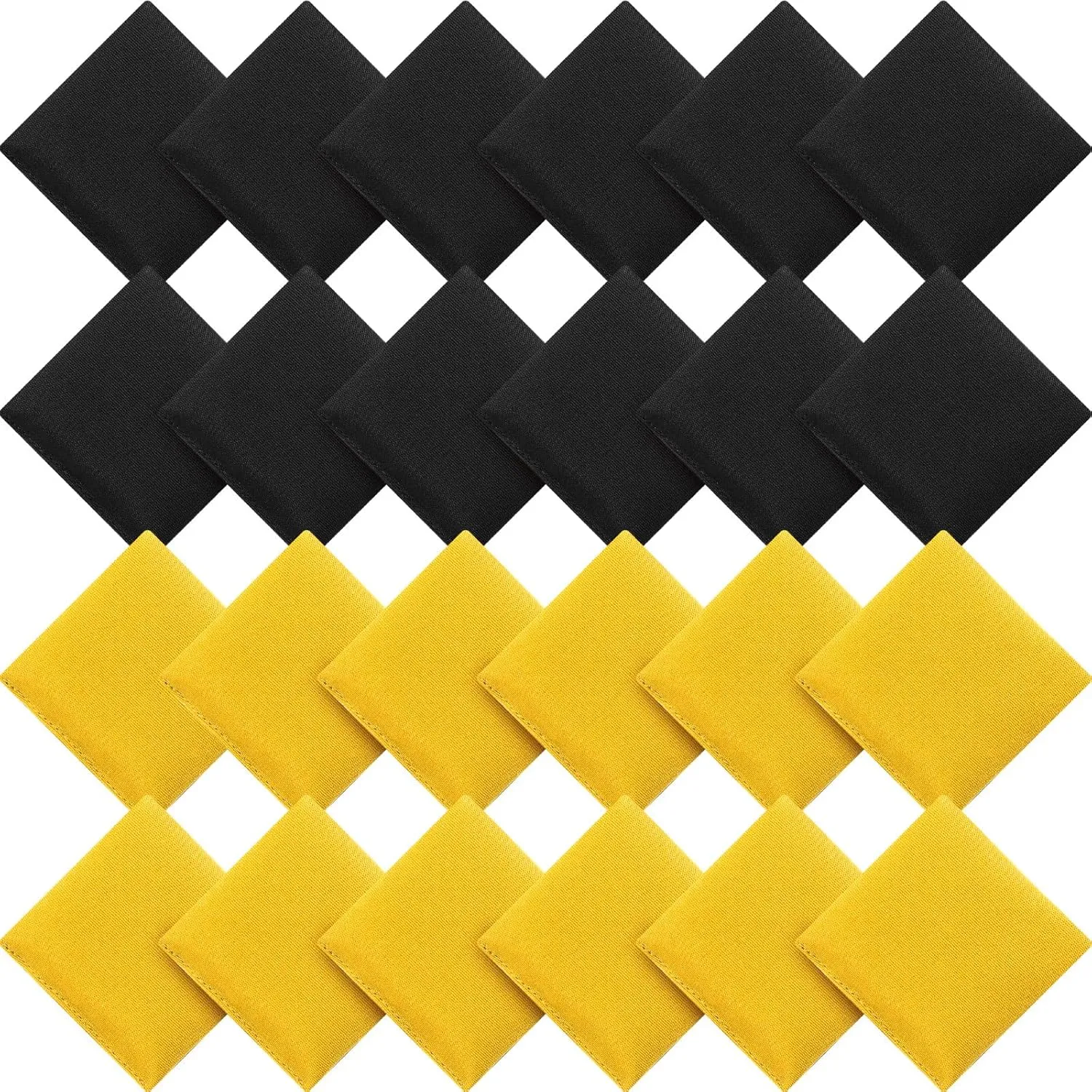 Sotiff 24 Pcs Bean Bags Mini Nylon Cornhole Bean Bags for Kids Tossing Fun Sports Outdoor Family Games Carnival Toy Patriotic Small Beanbag Hand Toss Party Game Supplies for Kid Adult (Black, Yellow)