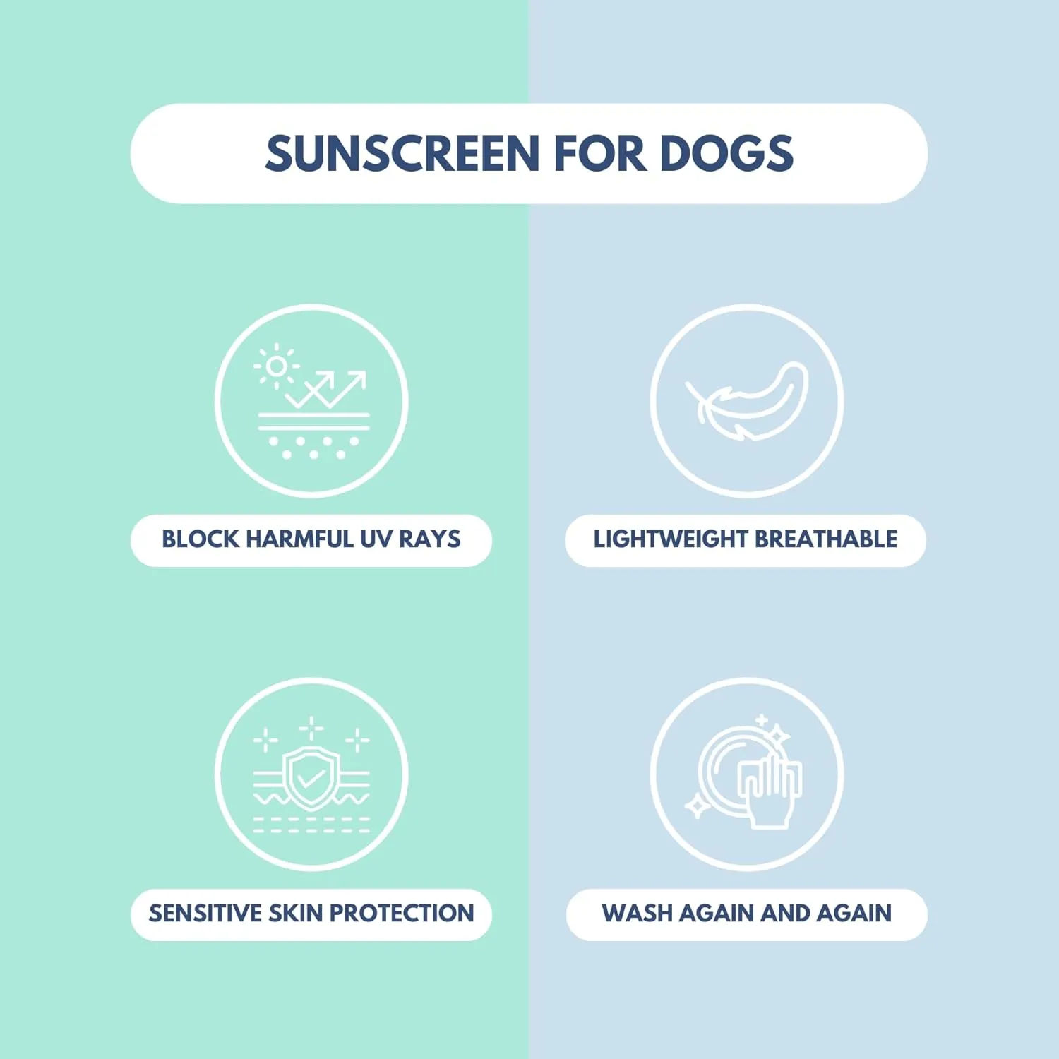 Spark Paws Dog T-Shirt, Quick Dry Soft Stretchy, Lightweight Breathable for Dogs with Sensitive Skin - Blue & Mint (Set of 2) - 2XL
