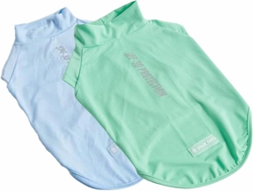Spark Paws Dog T-Shirt, Quick Dry Soft Stretchy, Lightweight Breathable for Dogs with Sensitive Skin - Blue & Mint (Set of 2) - M