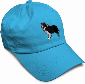 Speedy Pros Soft Baseball Cap Border Collie A Embroidery Dogs Tail Cotton Tongue Out Dad Hats for Men & Women