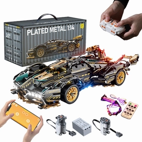 Sport Racing Car Building Block Sets for Adults, Remote Control 1:14 Race Supercar Toys Kits with LED RC Collectible MOC Model Construction Birthday Gifts for Boys Teens Men Age 8-12 12-16,14 