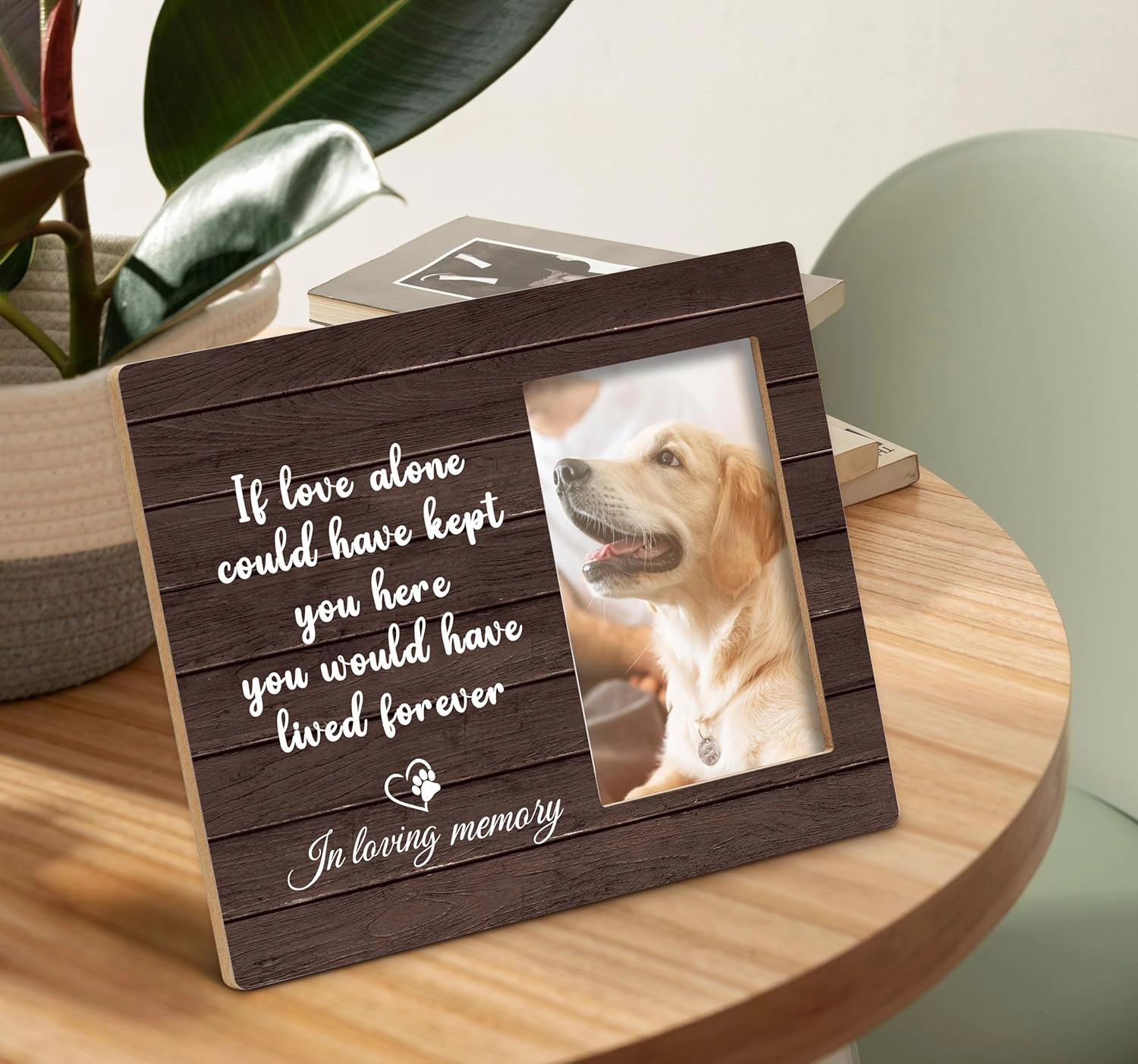 SRADMO Dog Memorial Picture Frame,Dog Frames For Pictures Memorial, Pet Dog Cat Memorial Photo Picture Frame 10×8,Dog Picture Frames For Dogs That Passed,Passed Away Dog Memorial Gifts (Brown)