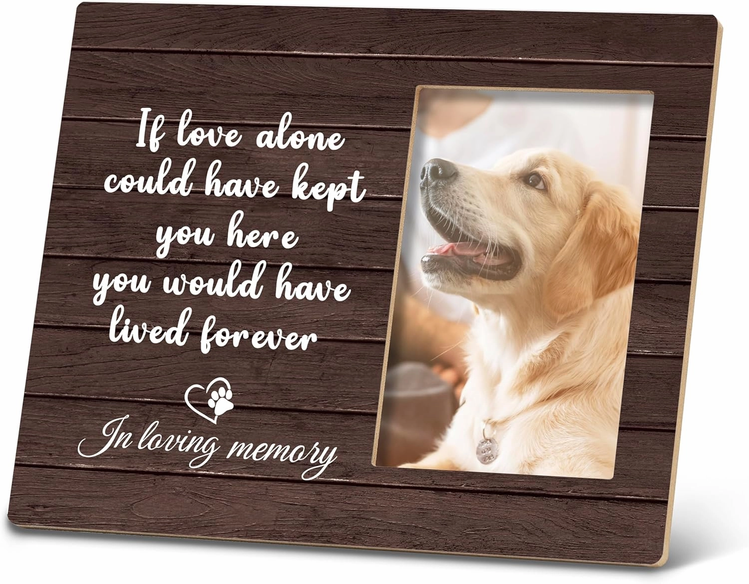 SRADMO Dog Memorial Picture Frame,Dog Frames For Pictures Memorial, Pet Dog Cat Memorial Photo Picture Frame 10×8,Dog Picture Frames For Dogs That Passed,Passed Away Dog Memorial Gifts (Brown)