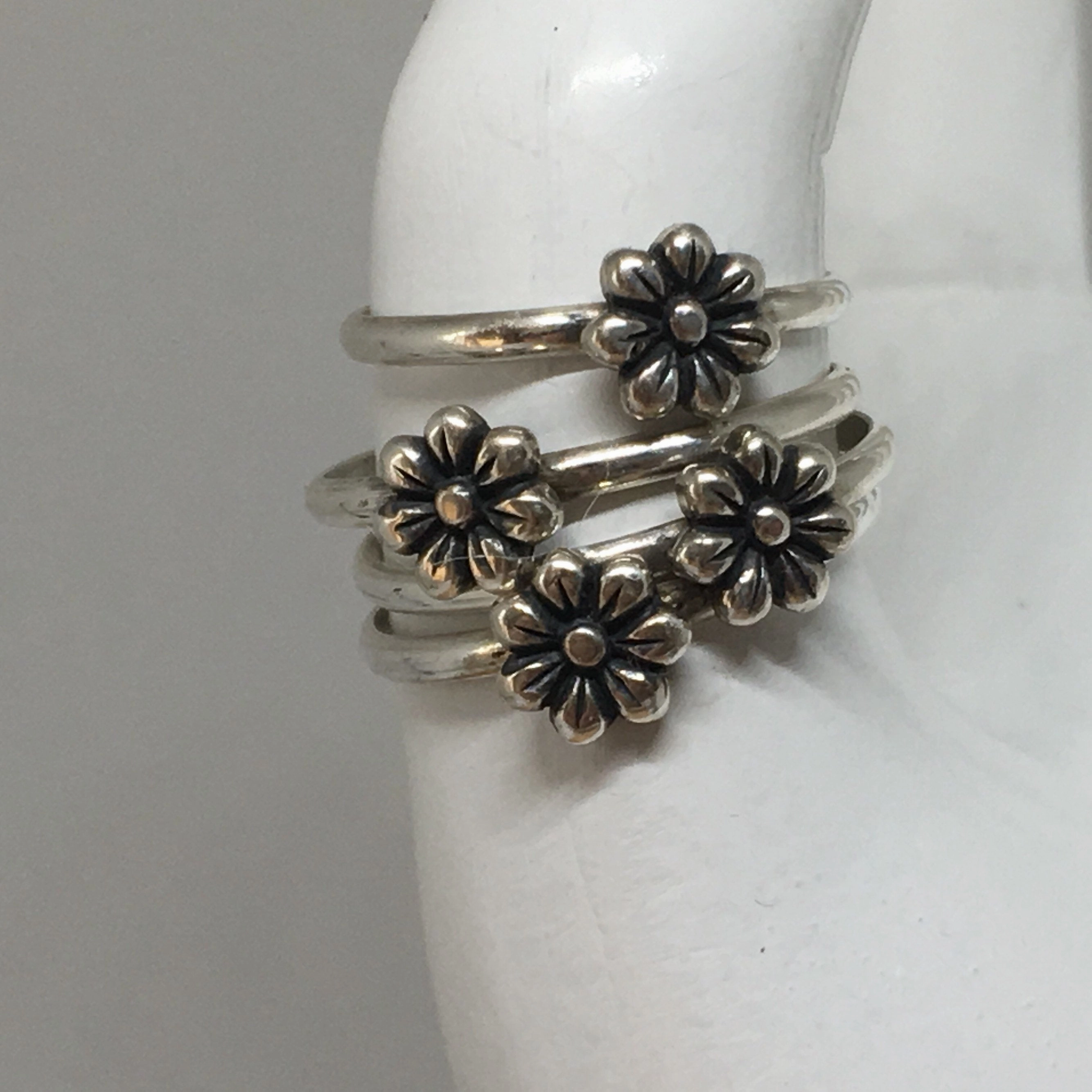 Stacking Ring/ Flower Ring/ Sterling Silver/ Handcrafted/ Bridesmaid/ Honeybee Ring