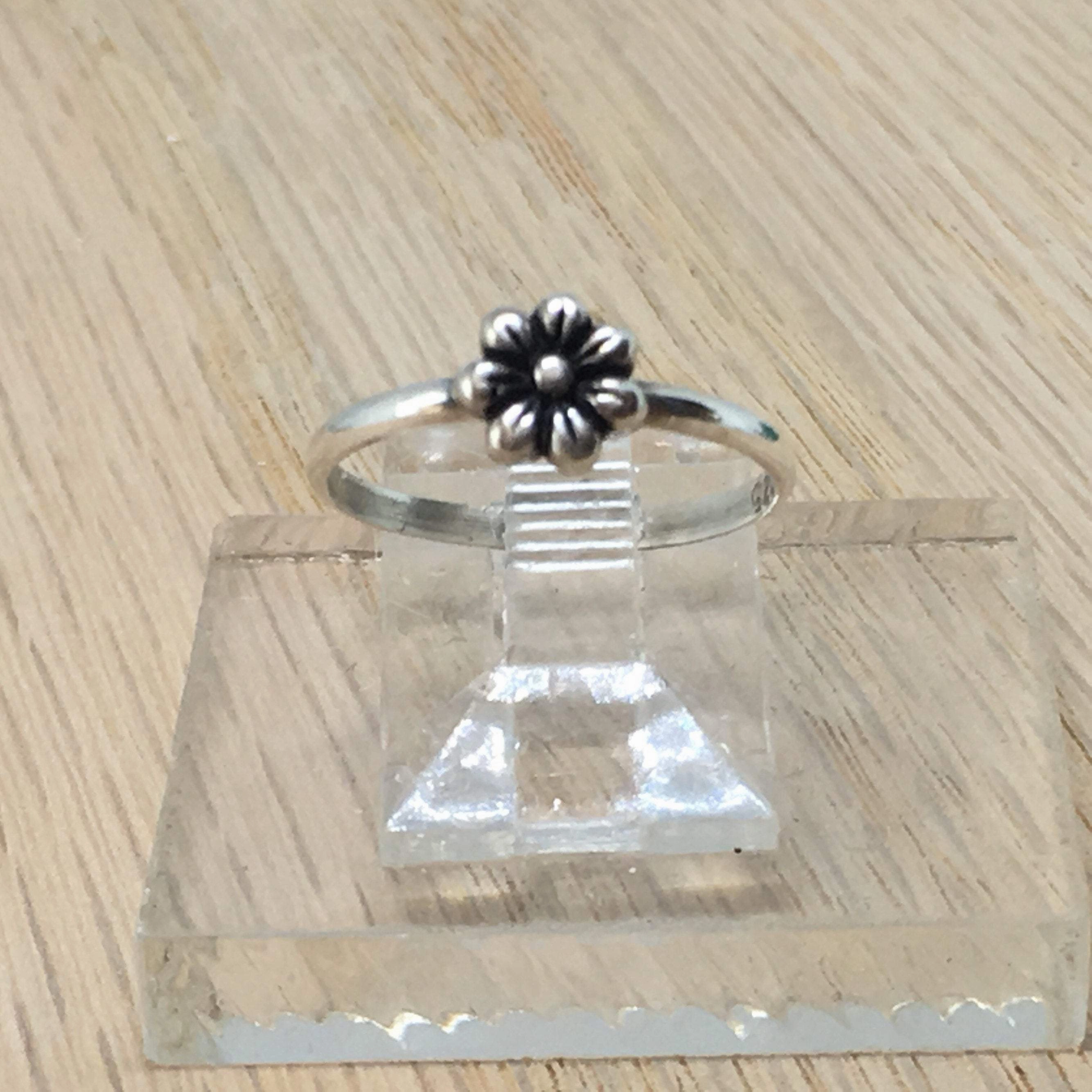 Stacking Ring/ Flower Ring/ Sterling Silver/ Handcrafted/ Bridesmaid/ Honeybee Ring