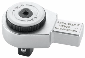 Stahlwille 58250020 Reversible Ratchet Insert Tool, 1/2-Inch Square Drive, 60 Fine Teeth, Made of Chrome Alloy Steel & Chrome-Plated, for Use w/Stahlwille's Torque Wrench No. 730/20 Quick, Size 20