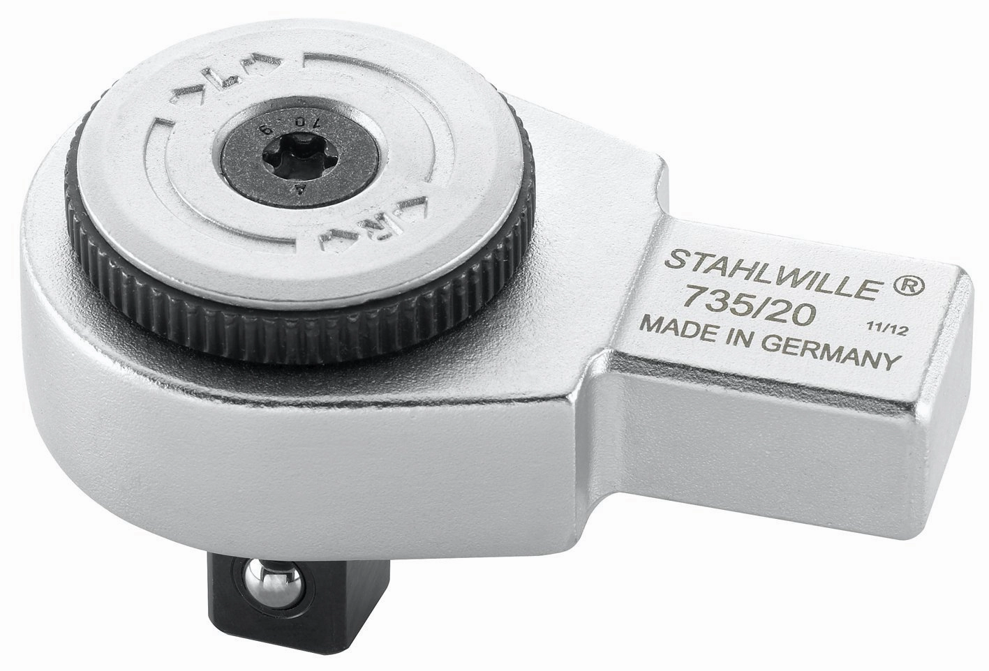 Stahlwille 58250020 Reversible Ratchet Insert Tool, 1/2-Inch Square Drive, 60 Fine Teeth, Made of Chrome Alloy Steel & Chrome-Plated, for Use w/Stahlwille's Torque Wrench No. 730/20 Quick, Size 20