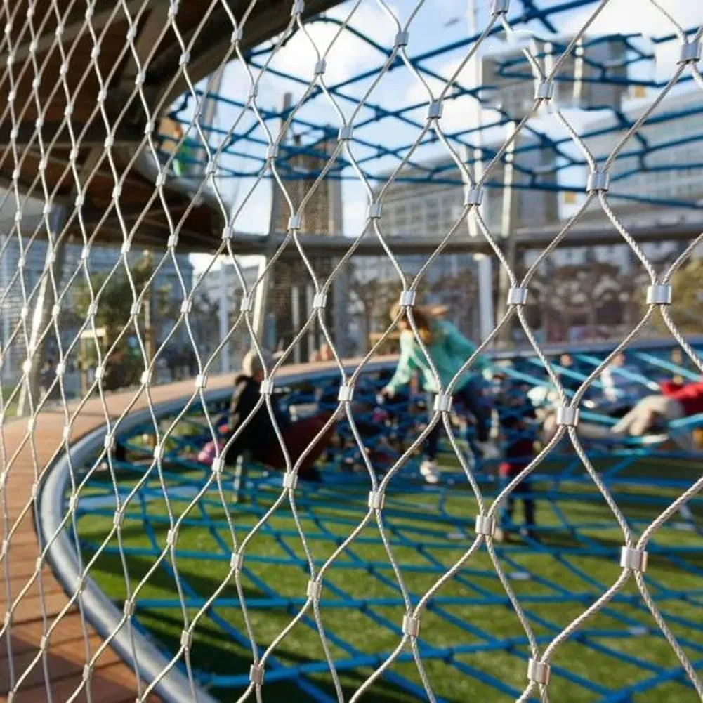 Stainless Steel Garden Netting, Deer Wire Fence, Animal Barrier Fence, Poultry Netting, Safety Netting - 10cm Mesh(Silver-2mm,1x7m)