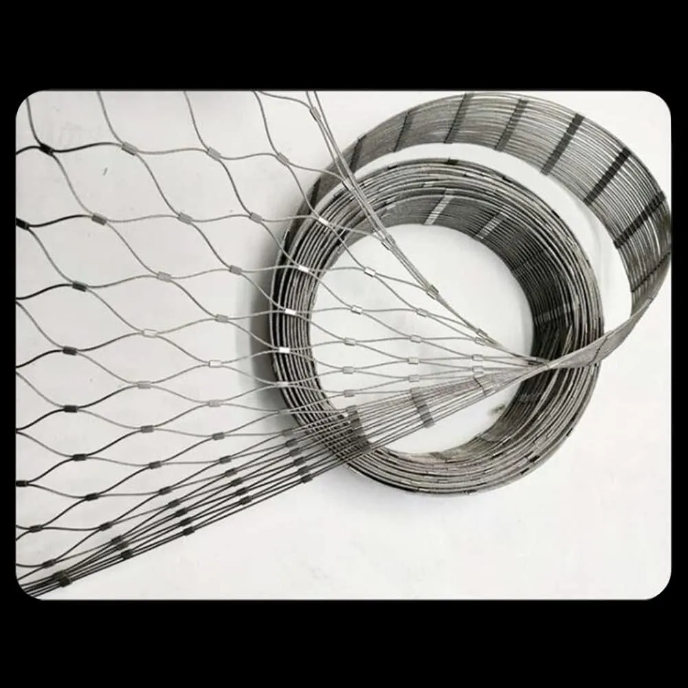 Stainless Steel Garden Netting, Deer Wire Fence, Animal Barrier Fence, Poultry Netting, Safety Netting - 10cm Mesh(Silver-2mm,1x7m)