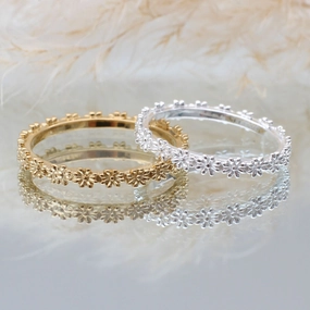 Sterling Silver Or 18ct Gold Daisy Ring