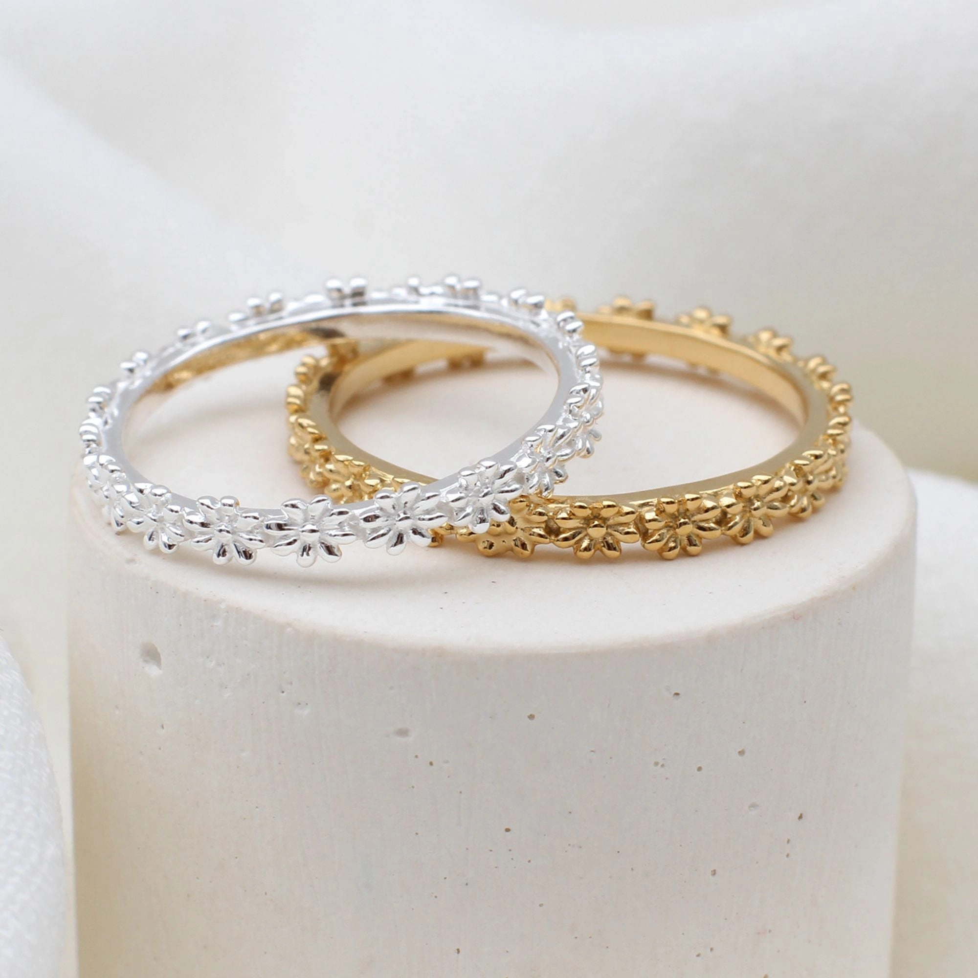 Sterling Silver Or 18ct Gold Daisy Ring