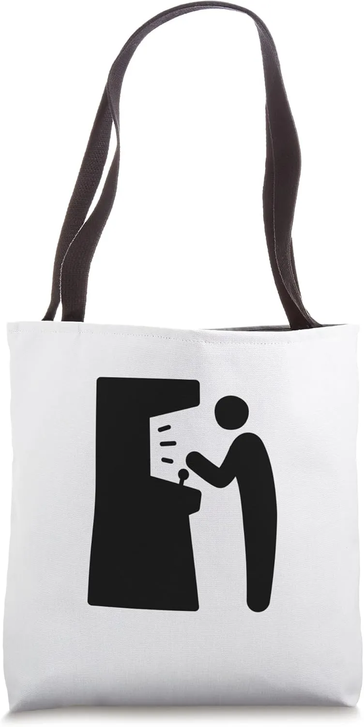 Stick Figure Playing an Arcade Game Machine Tote Bag