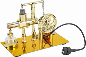 Stirling Metal Engine Model That Works, Mini Balance Single-Cylinder Engine, Hot Air Engine Model with USB Light, Toy Engine for Kids Adults