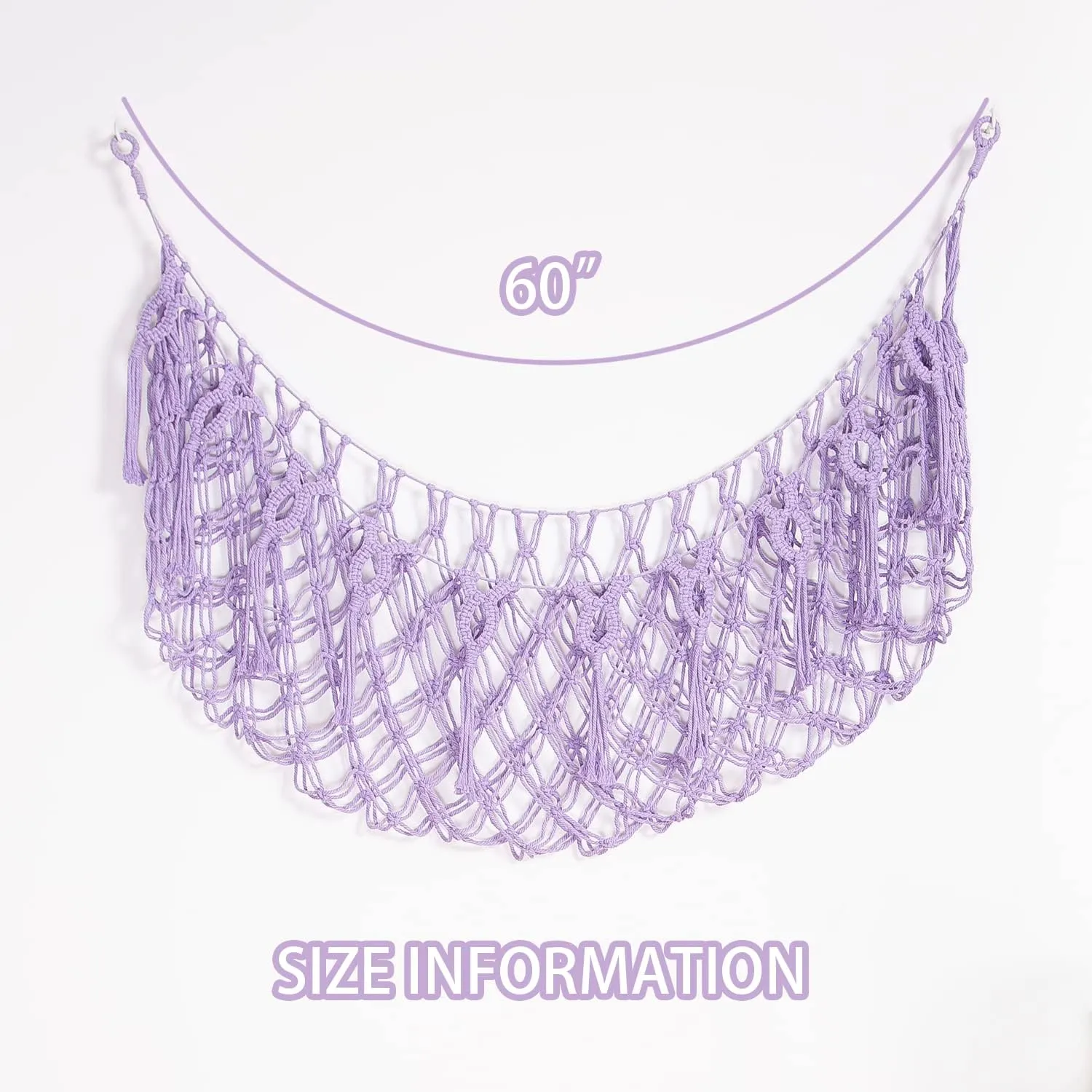 Stuffed Animal Net or Hammock Wall Hanging Net for Stuffed Animal Storage Macrame Toy Display Plush Toy Holder Soft Toy organizer for Nurery Baby Bedroom Playroom-Purple