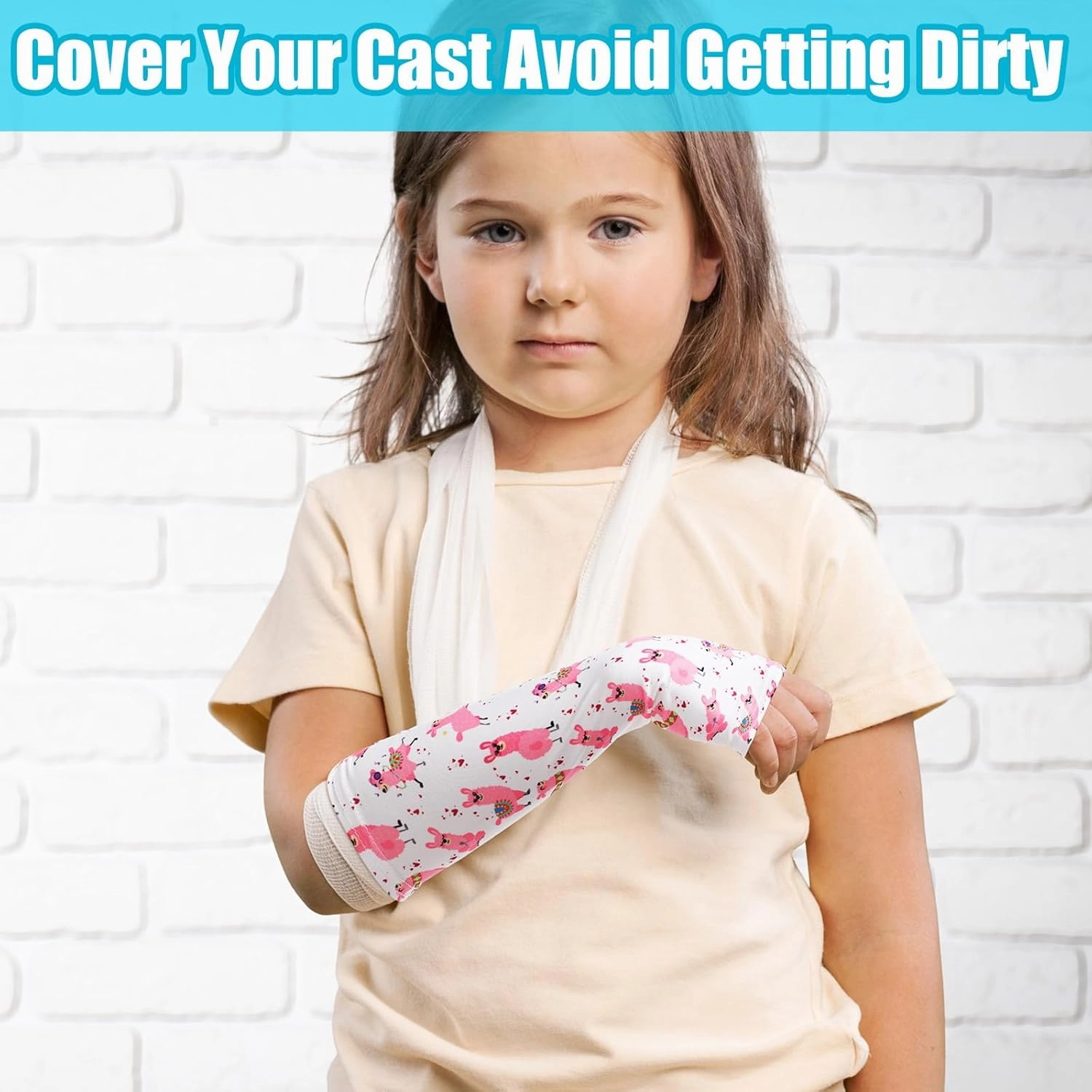Suhine 12 Pcs Kids Arm Cast Cover Bandage Protector Reusable Elastic Cast Sleeve Arm Cover Elbow Protection