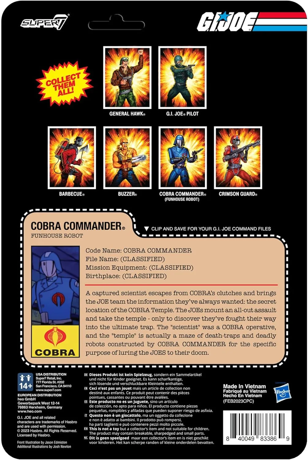 Super7 G.I. Joe Cobra Commander (Funhouse Robot) - 3.75" G.I. Joe Action Figure with Accessory Classic Cartoon Collectibles and Retro Toys