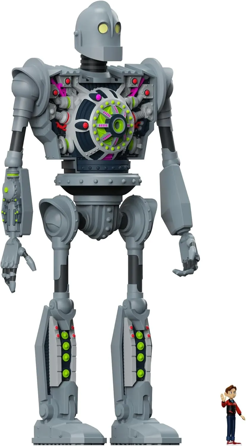 Super7 Super Cyborg The Iron Giant - 11" Iron Giant Action Figure with Hogarth Hughes Accessory Classic Movie Collectibles and Retro Toys