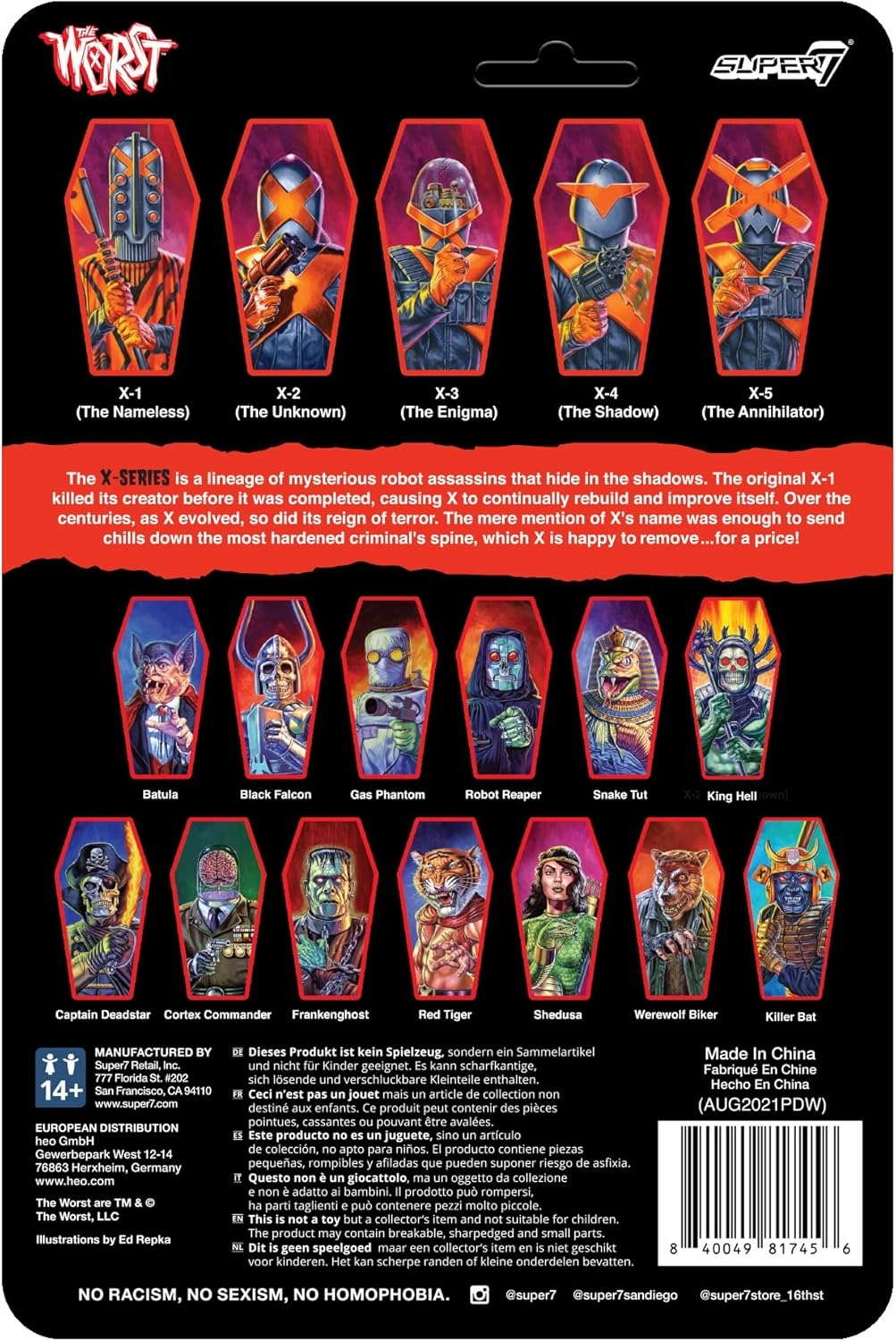 Super7 The Worst X-2 (The Unknown) - 3.75" The Worst Action Figure with Accessory Collectibles and Retro Toys