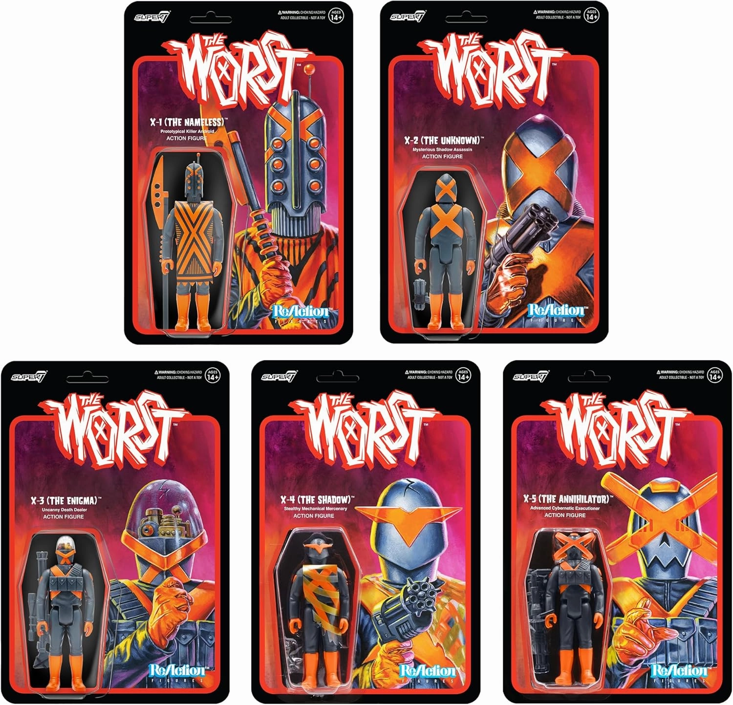 Super7 The Worst X-2 (The Unknown) - 3.75" The Worst Action Figure with Accessory Collectibles and Retro Toys