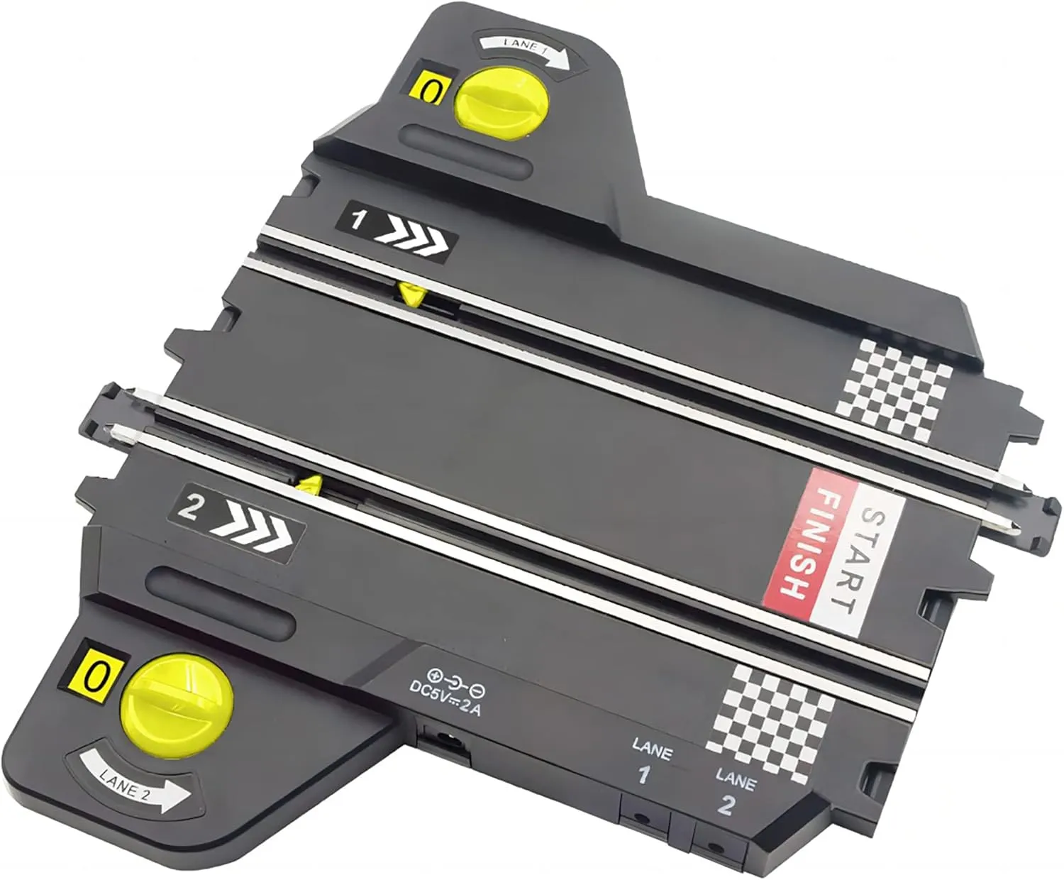 SuperFun 202-1/43 USB Power Slot Car Racing Set, Layout Size: 66"x30", LED Headlights, Lap Counter, Ages 8 
