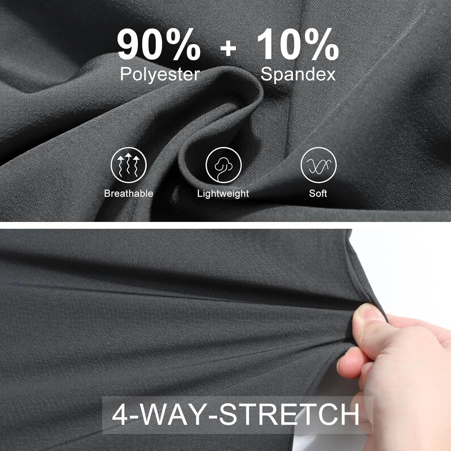 Surenow Men's Athletic Running Sweatpants Lightweight Stretch Jogger Track Pants Tapered Workout Gym Pants with Zipper Pocket