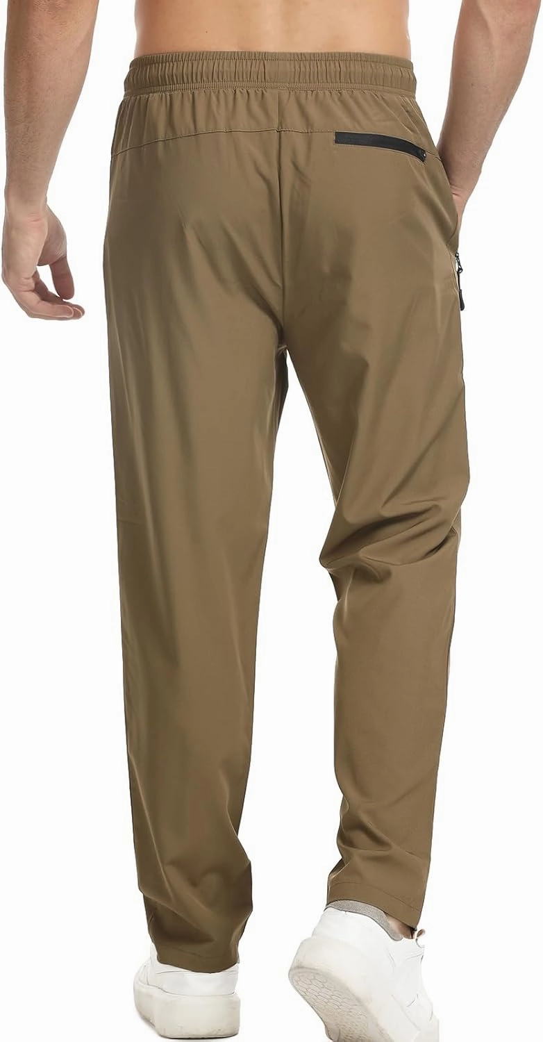 Surenow Men's Athletic Running Sweatpants Lightweight Stretch Jogger Track Pants Tapered Workout Gym Pants with Zipper Pocket