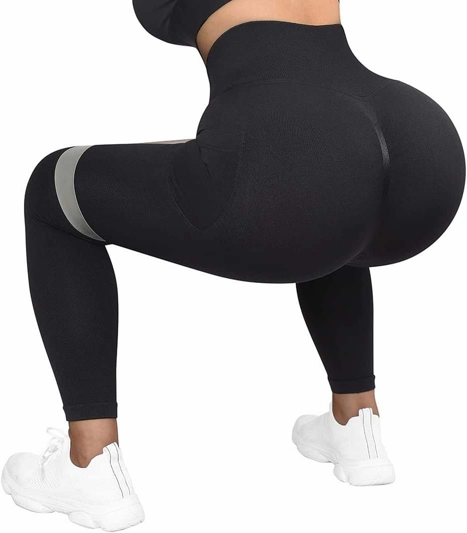 SUUKSESS Women Scrunch Butt Lifting Seamless Leggings Booty High Waisted Workout Yoga Pants