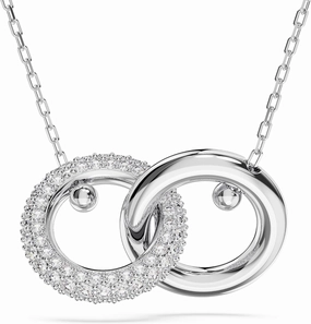 SWAROVSKI Dextera Pendant Necklace with Interlocking Loop and Clear Crystals