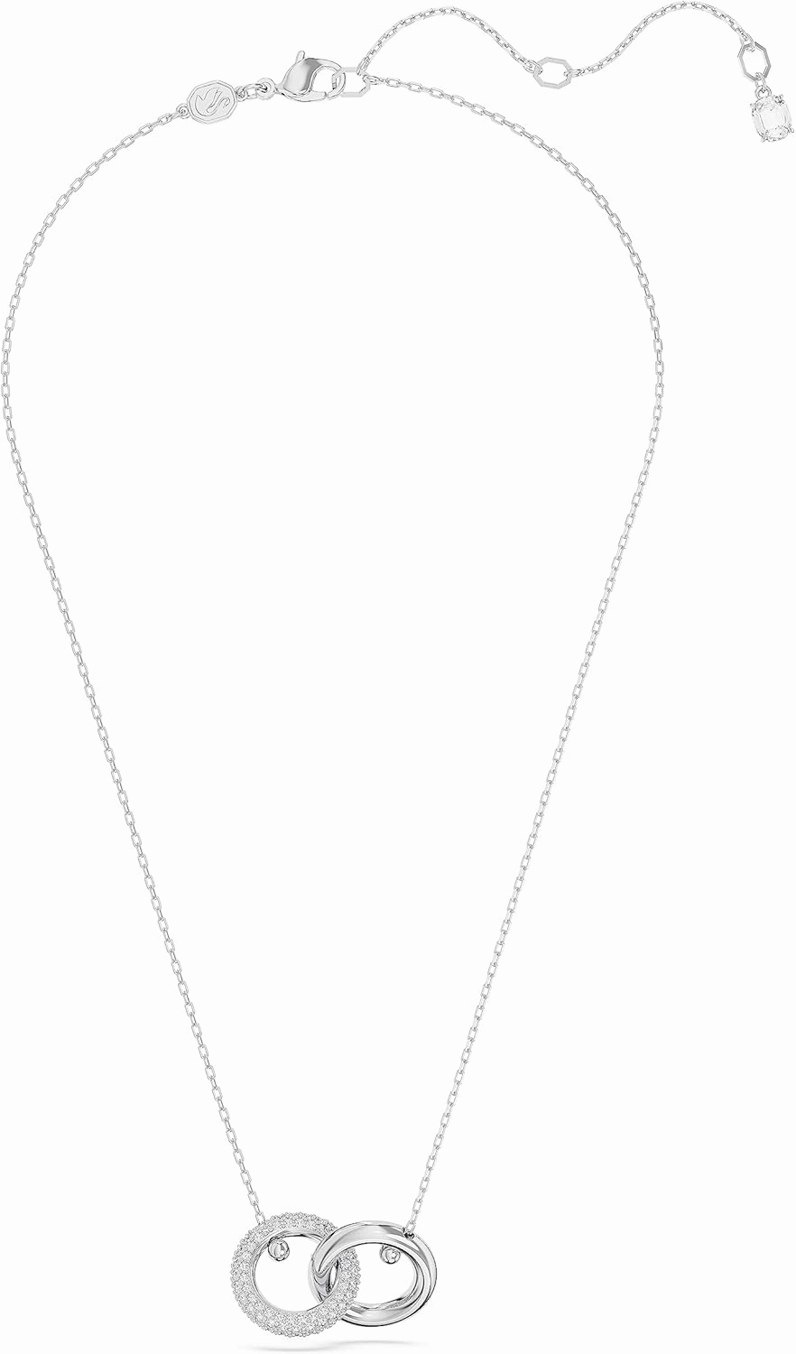 SWAROVSKI Dextera Pendant Necklace with Interlocking Loop and Clear Crystals