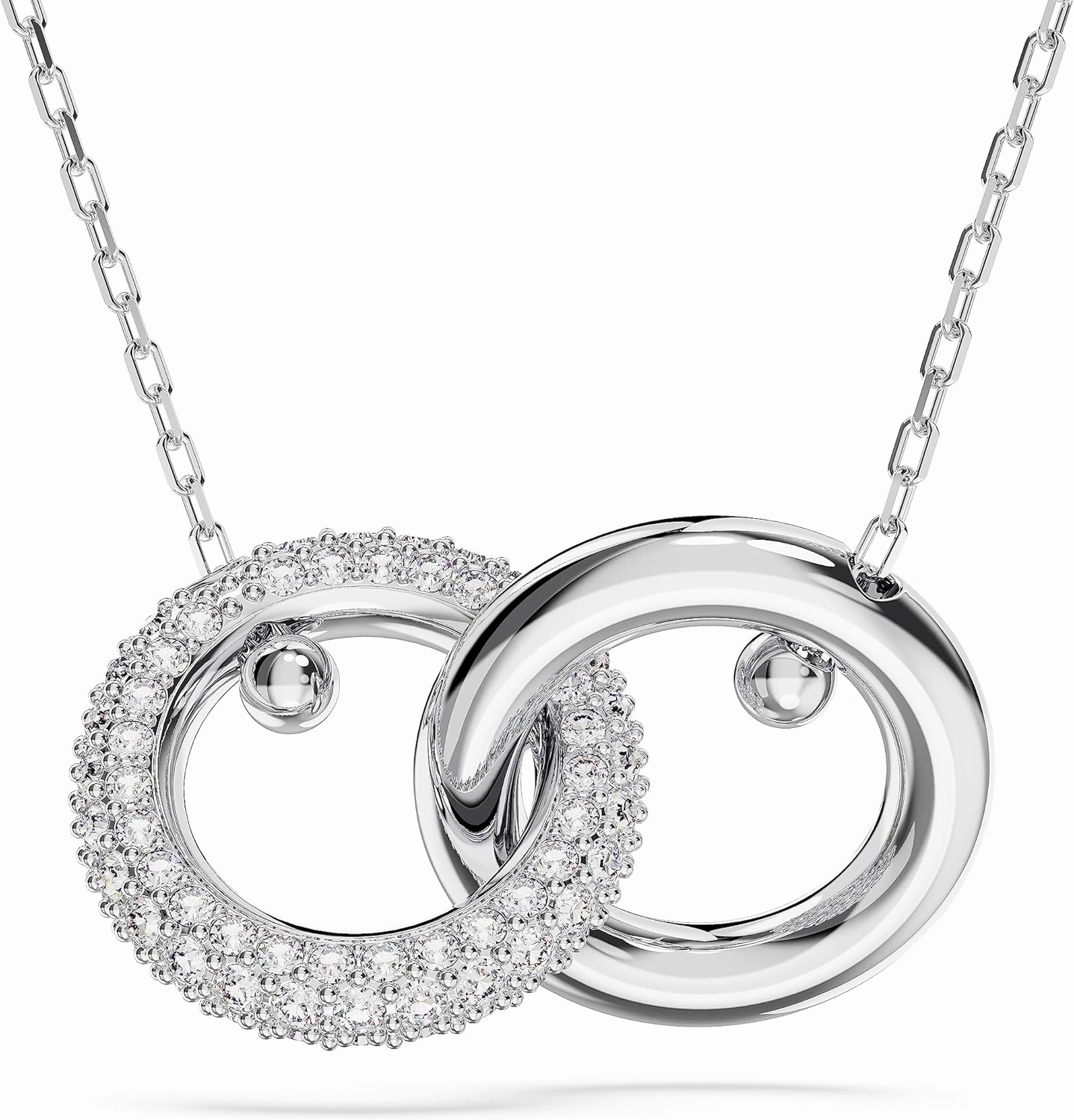 SWAROVSKI Dextera Pendant Necklace with Interlocking Loop and Clear Crystals
