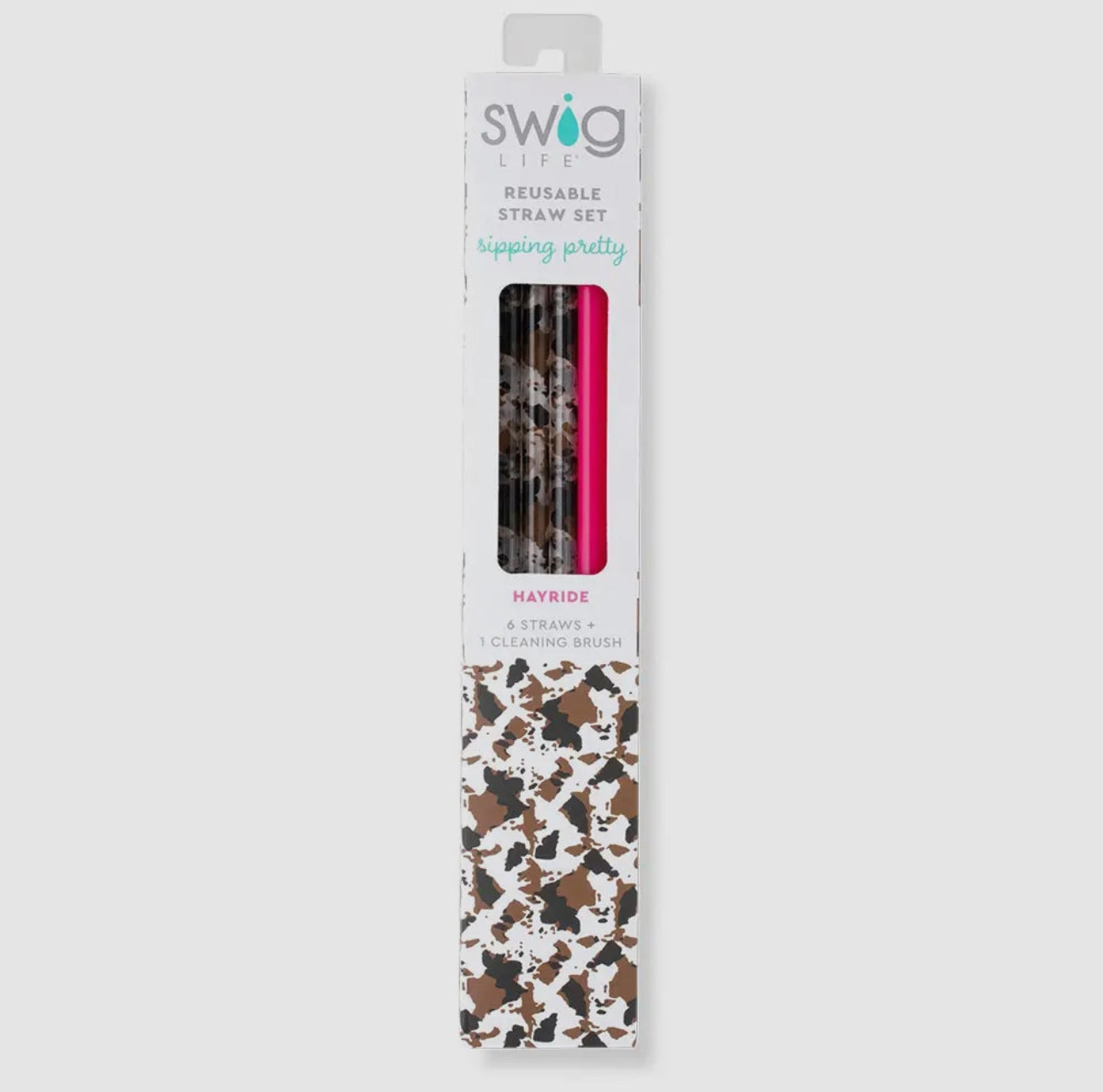 Swig Life Hayride   Hot Pink Reusable Straw Set