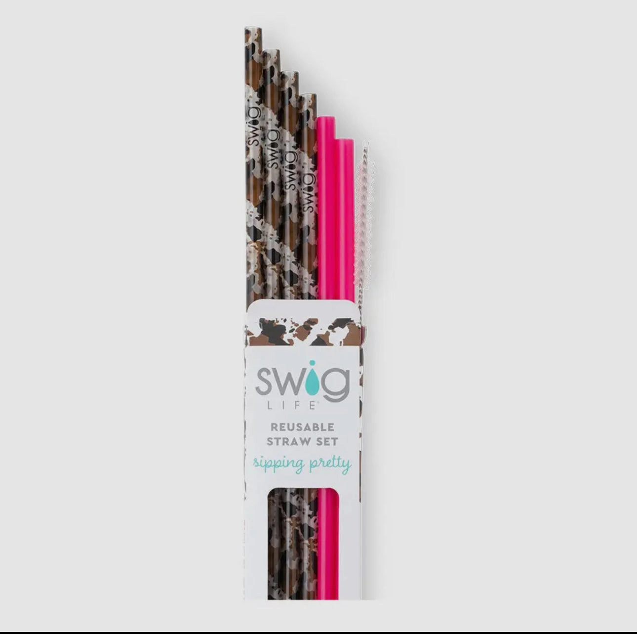 Swig Life Hayride   Hot Pink Reusable Straw Set