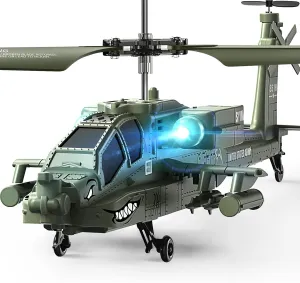 SYMA RC Helicopter, 2.4GHz Remote Control Helicopter with LED Lights & Altitude Hold, Army Helicopter Toy Ideal Gift for Kids Beginners
