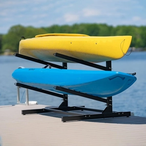 Teal Triangle Freestanding Kayak Storage Rack - Storage Rack for 2 Kayaks or Canoes - Kayak Stand for Outdoor and Indoor - Premium Kayak Holder and Canoe Stand - Adjustable Kayak Storage Stand