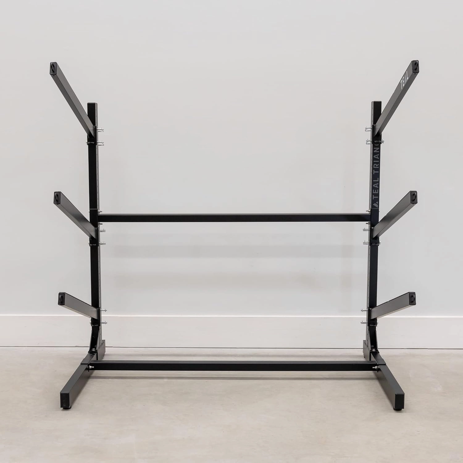 Teal Triangle Freestanding Kayak Storage Rack -Storage Rack for 3 Kayaks or Canoes - Premium Kayak Stand for Outdoor and Indoor - Heavy Duty Kayak Holder - Adjustable Kayak Storage Stand