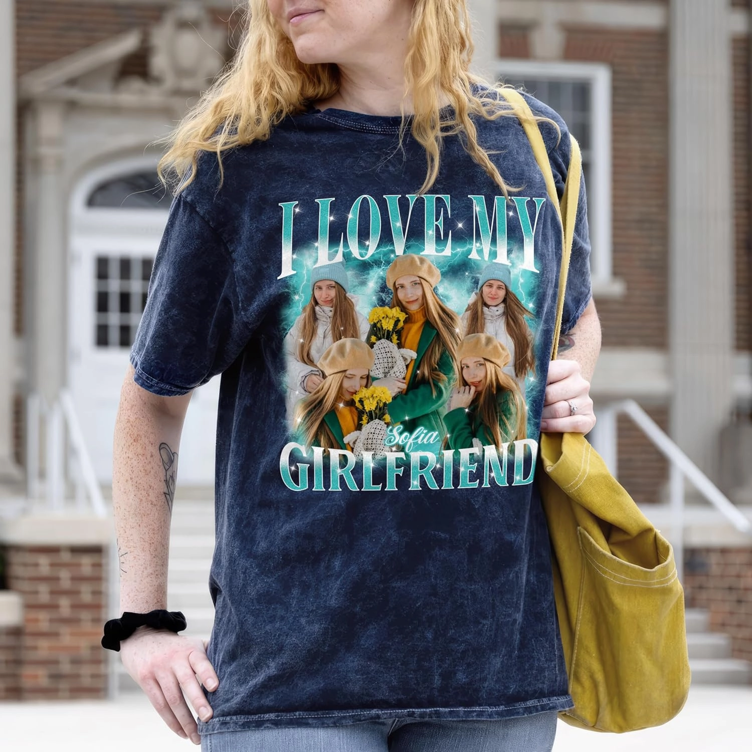 Tehg & Tuhg Custom Your Photo T Shirts Bootleg Tee Rap for Girlfriend Boyfriend, Custom Face Shirt Gifts for Him Her Birthday
