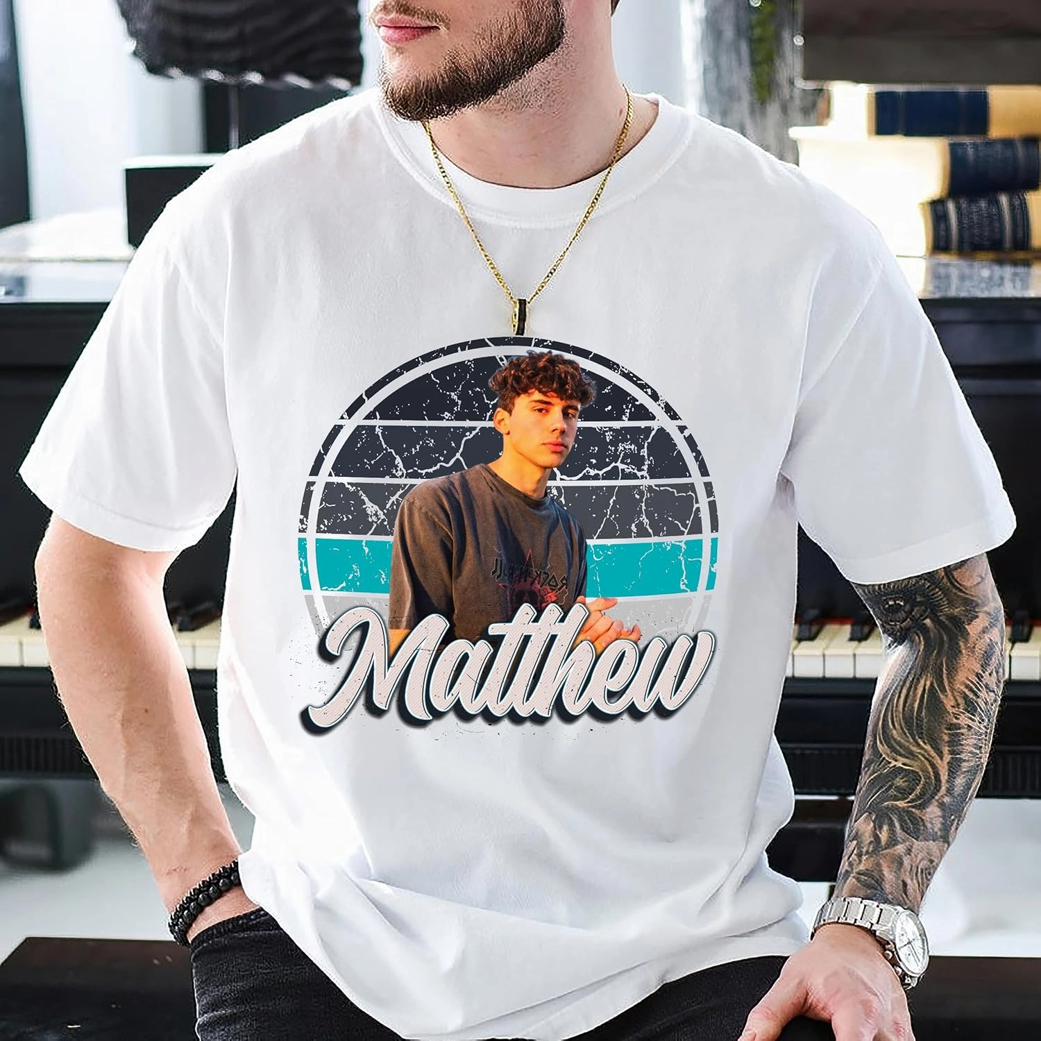 Tehg & Tuhg Custom Your Photo T Shirts Bootleg Tee Rap for Girlfriend Boyfriend, Custom Face Shirt Gifts for Him Her Birthday