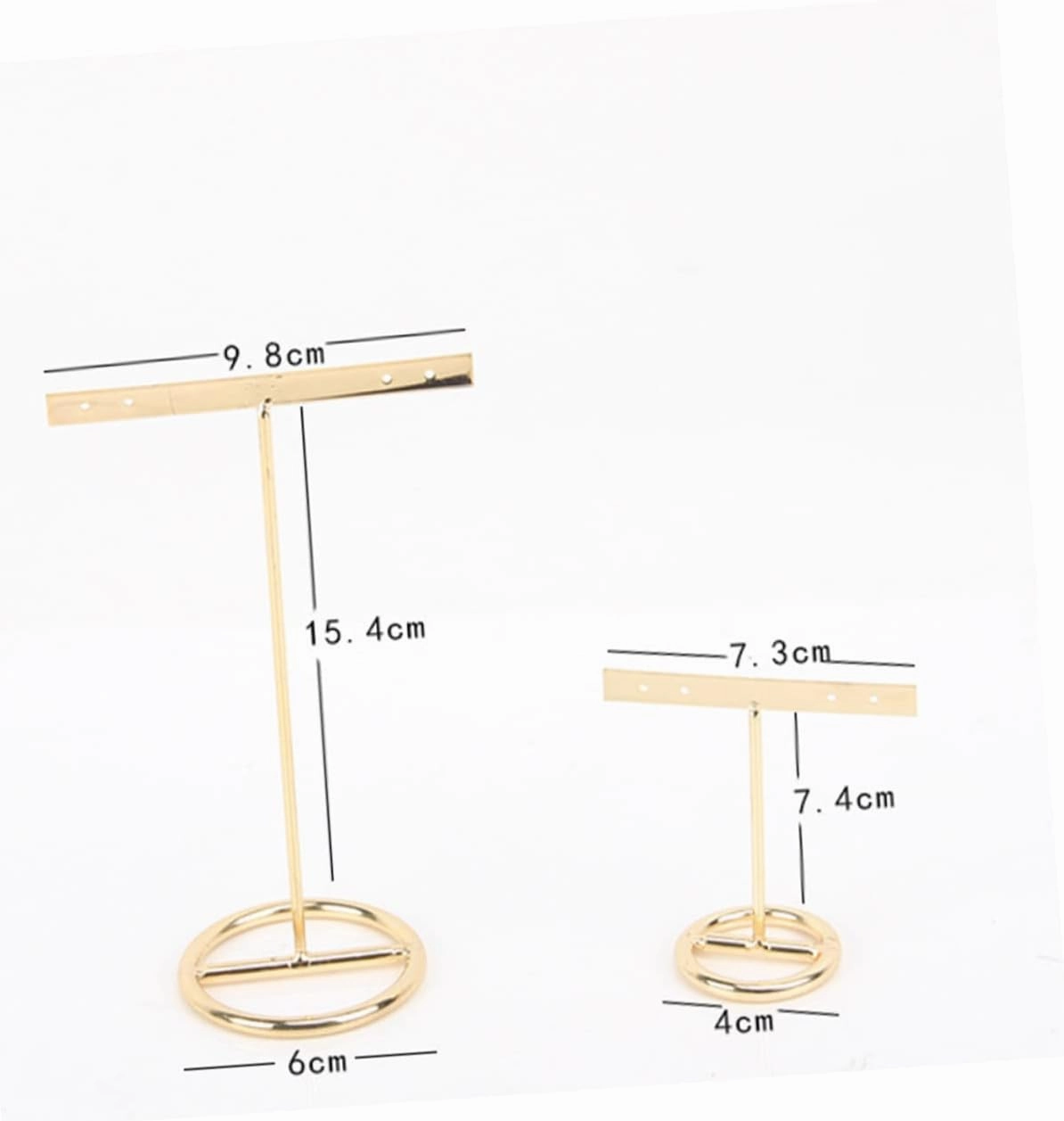 TENDYCOCO 4 Pcs Earrings Stand Watch Velvet Earring Stand Charms Stands Necklace Display Stand Vendors Showcase Pole Jewelry Holder Stand Double Glasses Case Shows Card Displays Racks Golden