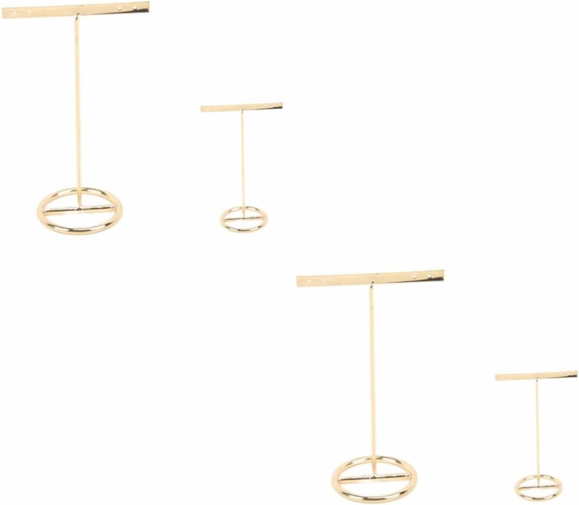 TENDYCOCO 4 Pcs Earrings Stand Watch Velvet Earring Stand Charms Stands Necklace Display Stand Vendors Showcase Pole Jewelry Holder Stand Double Glasses Case Shows Card Displays Racks Golden