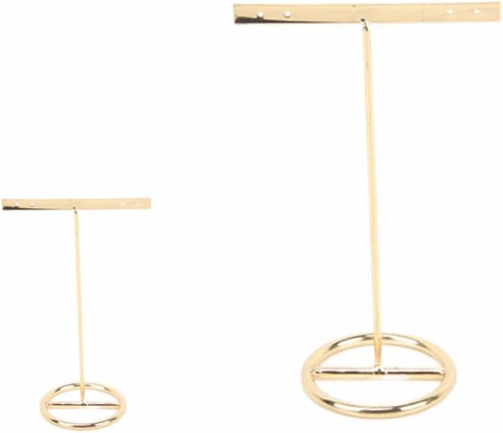 TENDYCOCO 4 Pcs Earrings Stand Watch Velvet Earring Stand Charms Stands Necklace Display Stand Vendors Showcase Pole Jewelry Holder Stand Double Glasses Case Shows Card Displays Racks Golden