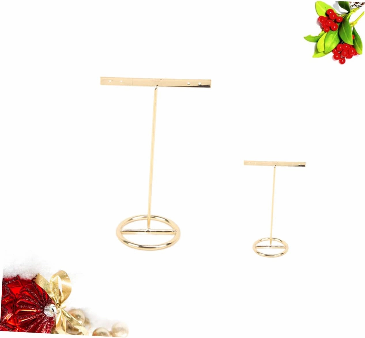 TENDYCOCO 6 Pcs Metal Earring Holder Sided Bust Velvet Vendors Showcase Sticker Kt Holders Rack Clear T Shape Earring Display Jewelry Organizer Earrings Stand Jewelry Display Stand Golden