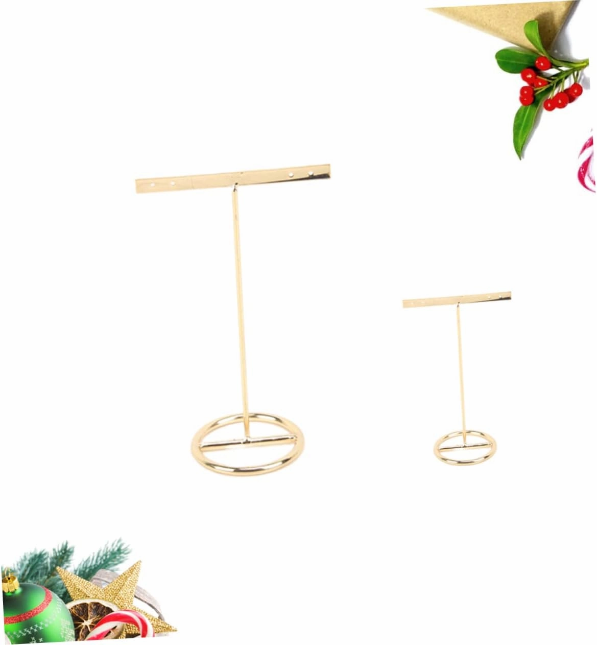 TENDYCOCO 6 Pcs Metal Earring Holder Sided Bust Velvet Vendors Showcase Sticker Kt Holders Rack Clear T Shape Earring Display Jewelry Organizer Earrings Stand Jewelry Display Stand Golden