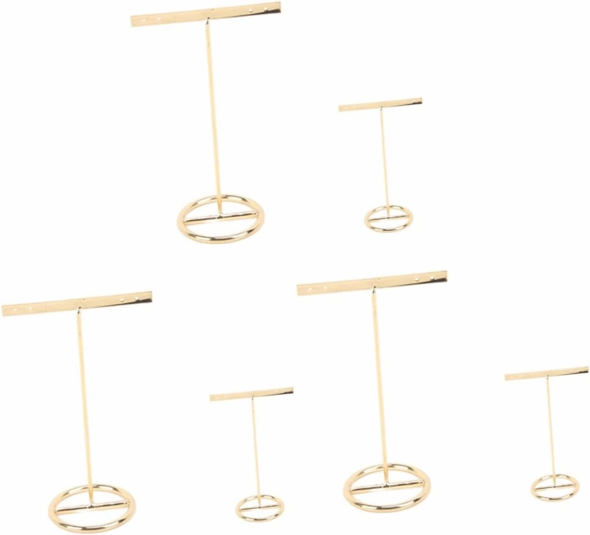 TENDYCOCO 6 Pcs Metal Earring Holder Sided Bust Velvet Vendors Showcase Sticker Kt Holders Rack Clear T Shape Earring Display Jewelry Organizer Earrings Stand Jewelry Display Stand Golden