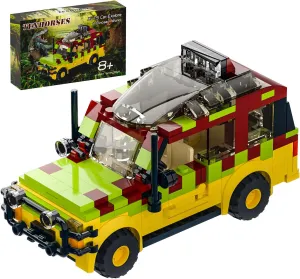 Tenhorses Jurassic Car Building Set, Dinosaur World Off-Road Vehicle Jurassic Movie Brick Toys (309 Pcs), Creative Gifts for Boy or Girs Kids Age 6 .