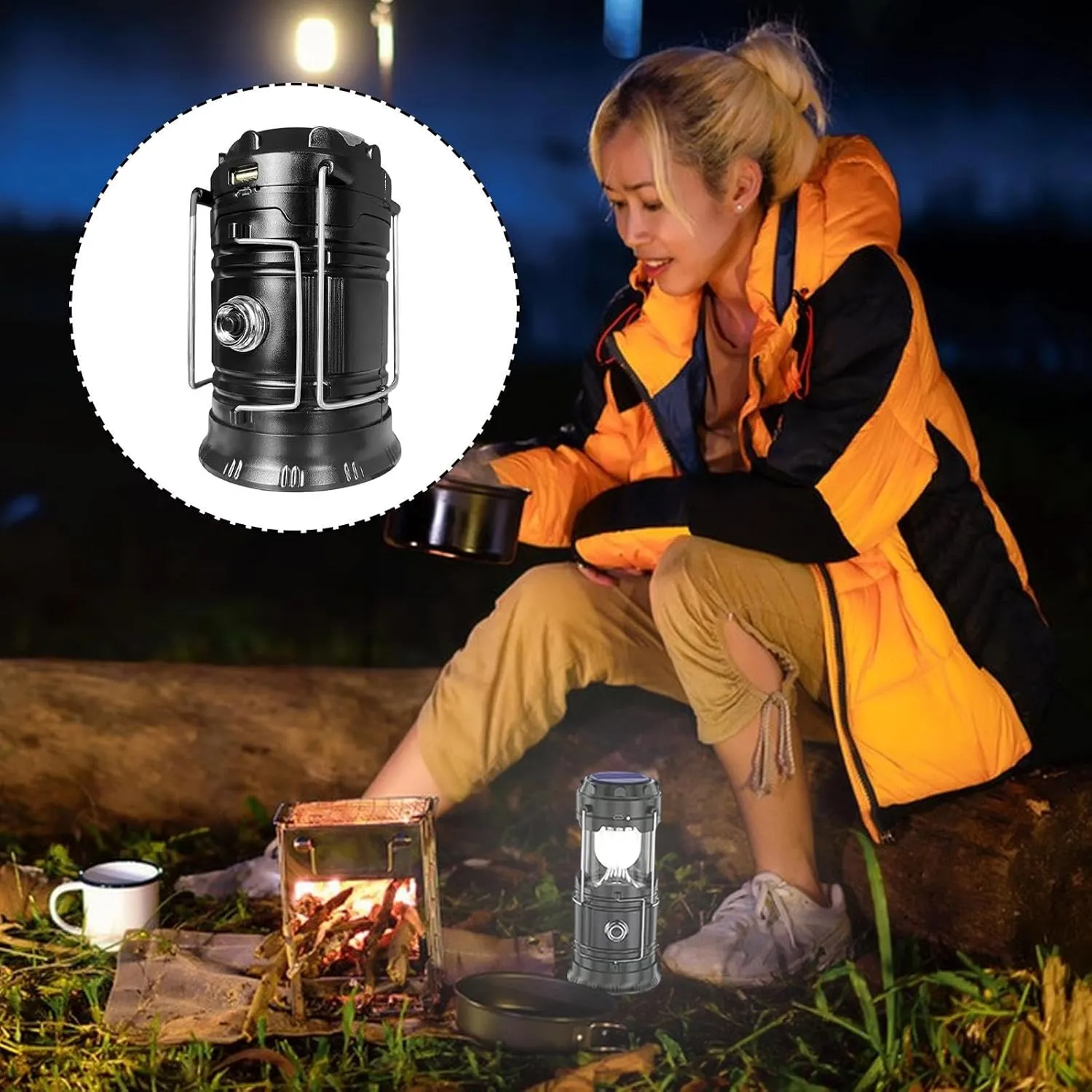 Tent Lights for Camping | Foldable Hiking LED Lantern,3 Lighting Modes Electric Lantern with Handle, Tent Lantern Lamp for Outdoor Activities