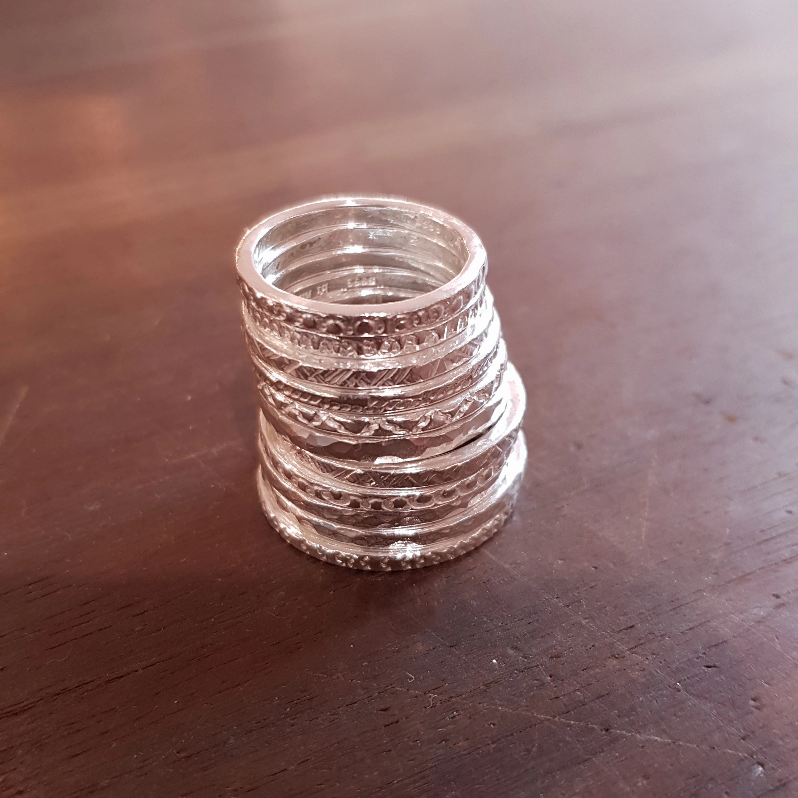 Textured Staking Rings (Thin)-D
