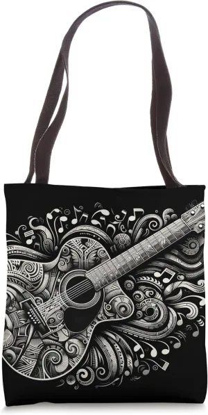 The Singing Guitar - Ornate Engraved Melody Tote Bag